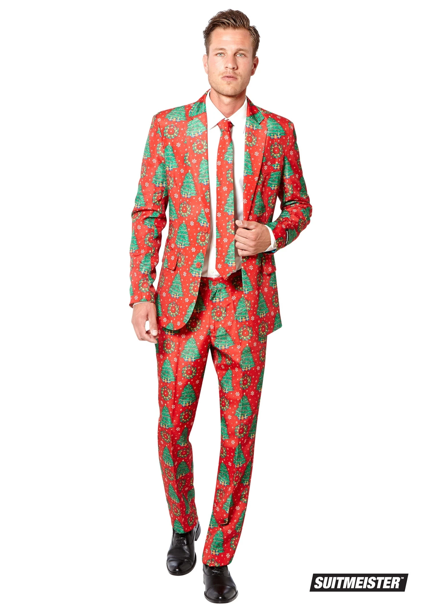 Men's Red Christmas Trees Suitmeister Suit 1 Men's Red Christmas Trees Suitmeister Suit