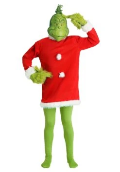 Deluxe Grinch Costume 7 Deluxe Grinch Costume -Halloween Costumes Shop mens deluxe grinch costume alt 2