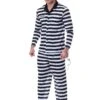 Plus Size Deluxe Button Down Jailbird Men's Costume