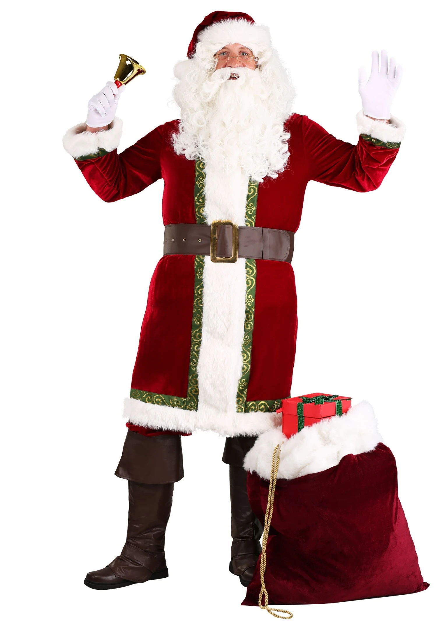 Plus Size Men's Old Time Santa Claus Costume 1 Plus Size Men's Old Time Santa Claus Costume