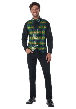 Sequin Carnival Vest Set For Men