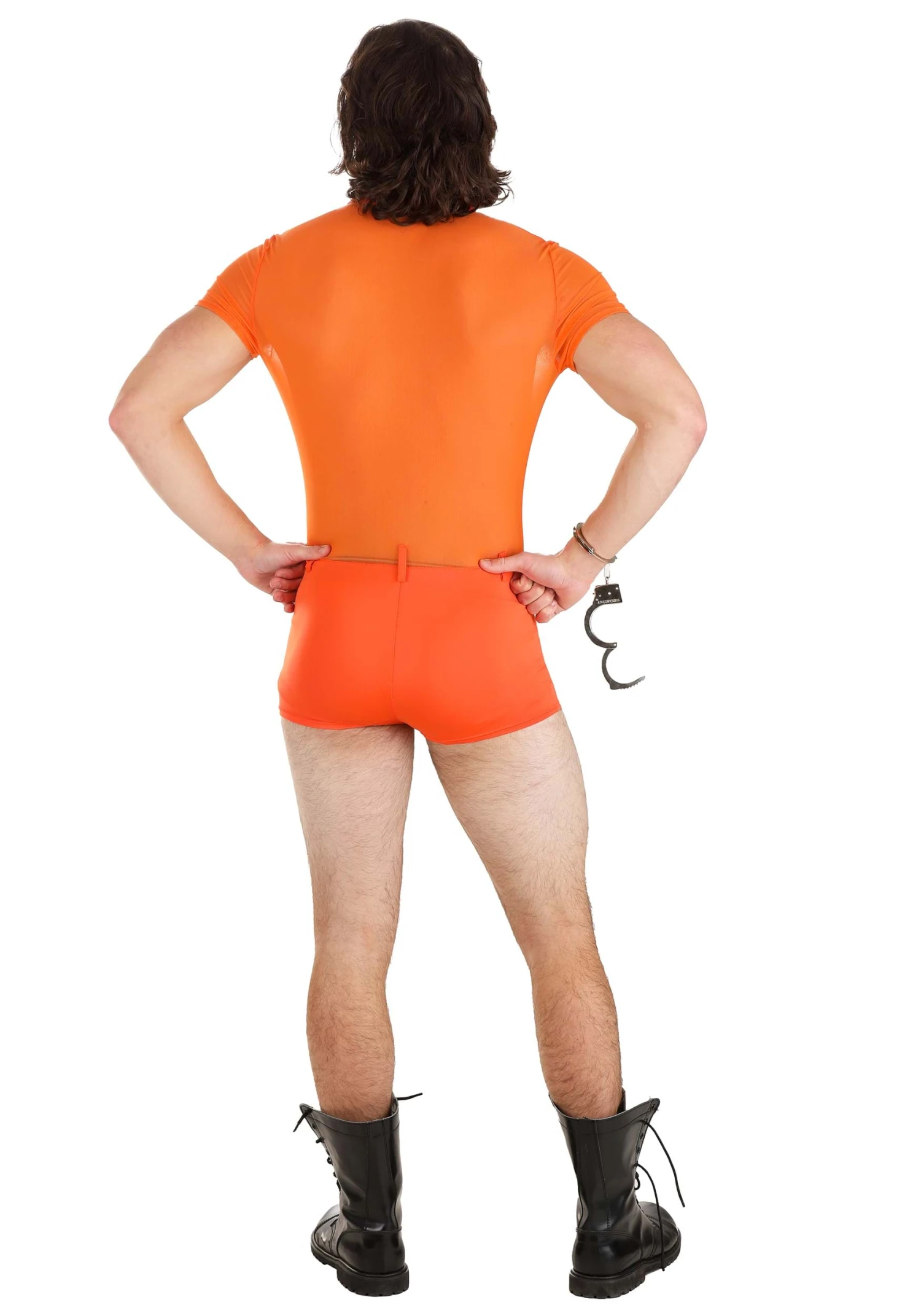 Sexy Orange Prisoner Costume For Men 2 Sexy Orange Prisoner Costume For Men - Image 2