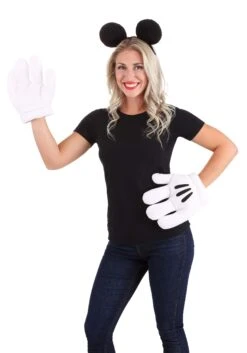 Women's Mickey Ears & Glove Set 17 Women's Mickey Ears & Glove Set -Halloween Costumes Shop mickey ears glove set alt 7