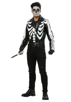 Moto Jacket Skeleton Men's Costume