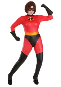 Disguise Adult Womens Mrs. Incredible Bodysuit Costume -Halloween Costumes Shop mrs incredible bodysuit costume alt 3
