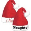 AMSCAN Set Of Two Naughty And Nice Santa Hats For Adults