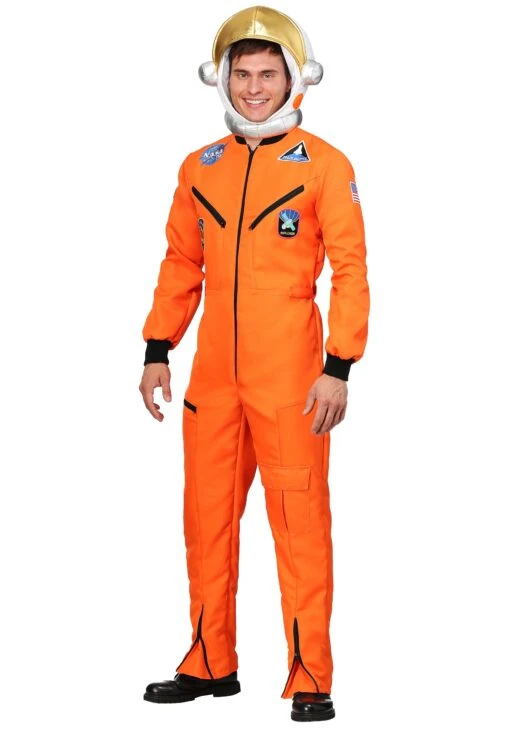Orange Astronaut Jumpsuit Adult Costume