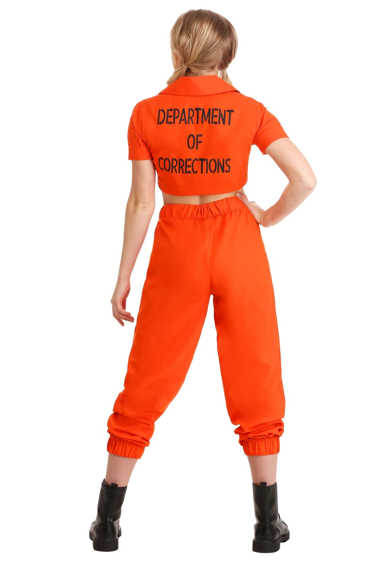 Women's Orange Inmate Prisoner Costume 2 Women's Orange Inmate Prisoner Costume - Image 2