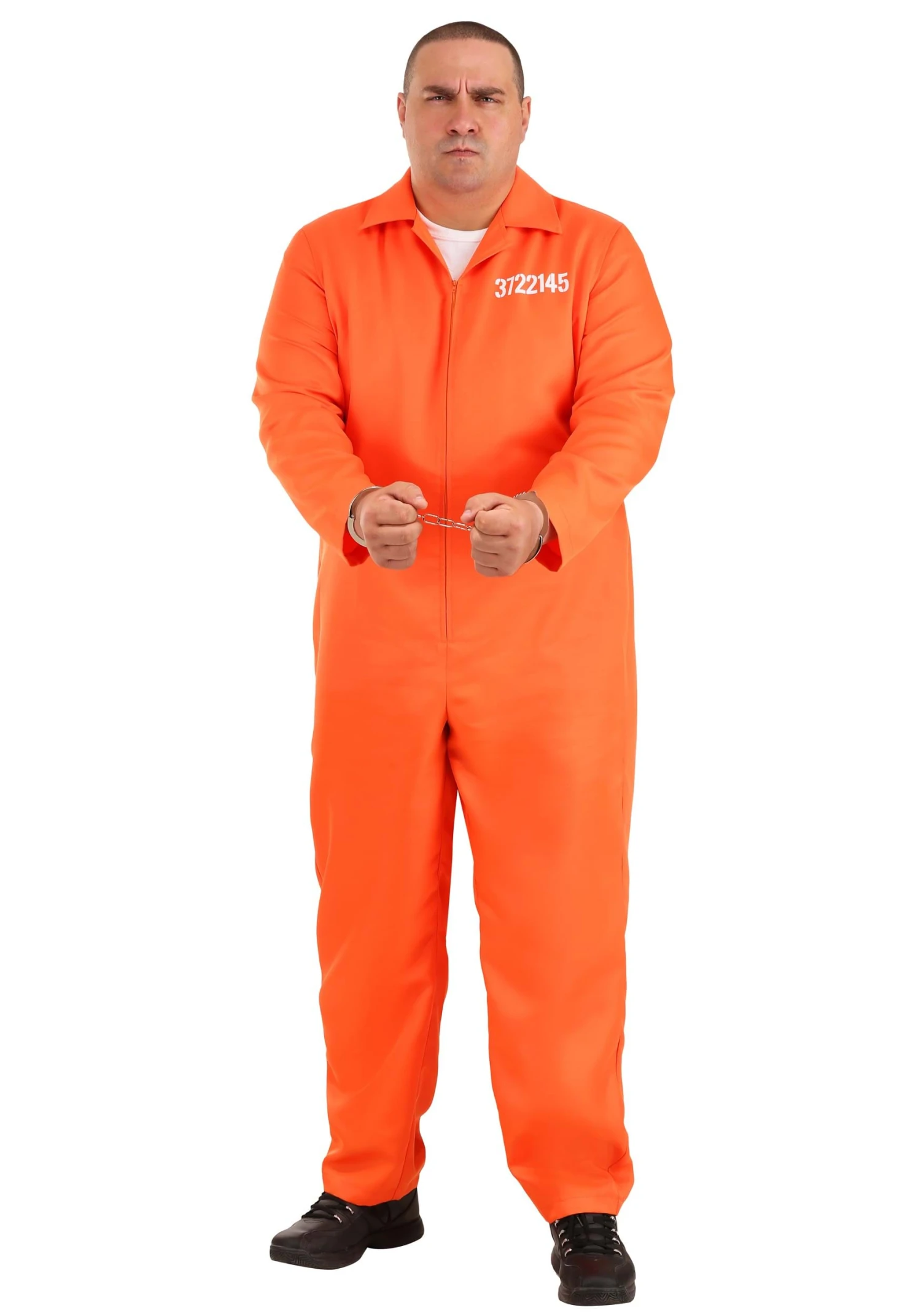 Plus Size Orange Prison Jumpsuit Costume For Men 1 Plus Size Orange Prison Jumpsuit Costume For Men