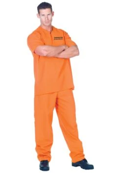 Plus Size Public Offender Inmate Costume For Adults