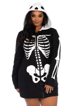 LEG AVENUE Adult's Plus Size Cozy Skeleton Costume