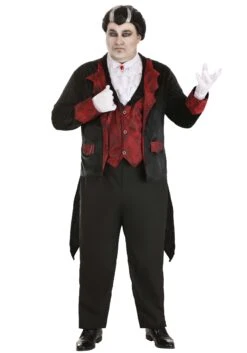 Men's Plus Size Dashing Vampire Costume