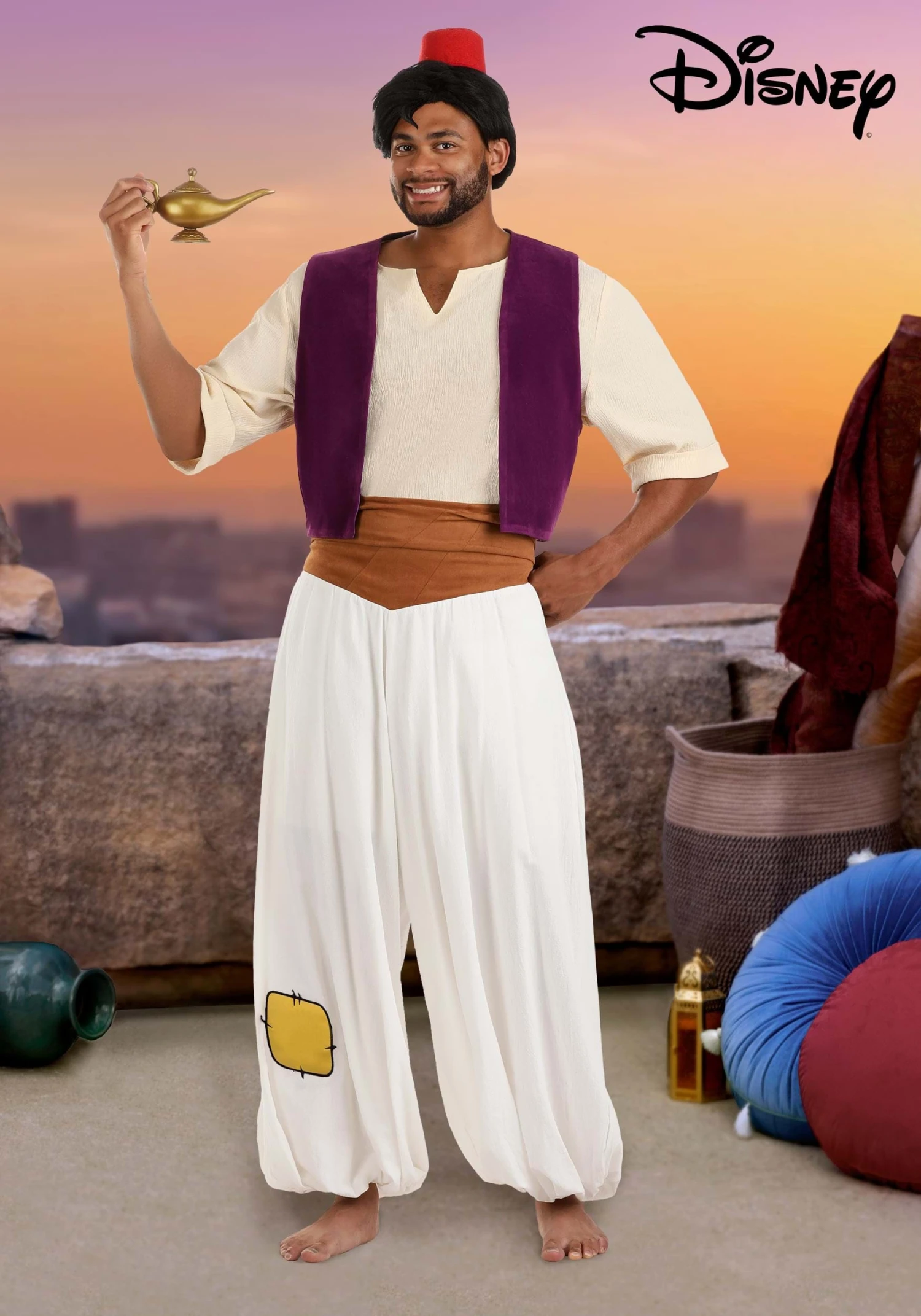 Plus Size Deluxe Disney Aladdin Costume For Men 1 Plus Size Deluxe Disney Aladdin Costume For Men