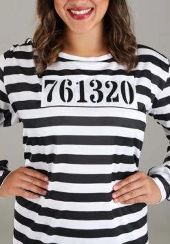 Plus Size Great Escape Prisoner Costume For Women -Halloween Costumes Shop plus size great escape prisoner costume alt 3
