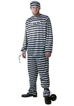 Plus Size Men's Prisoner Costume 7 Plus Size Men's Prisoner Costume -Halloween Costumes Shop plus size mens prisoner costume update2 alt3
