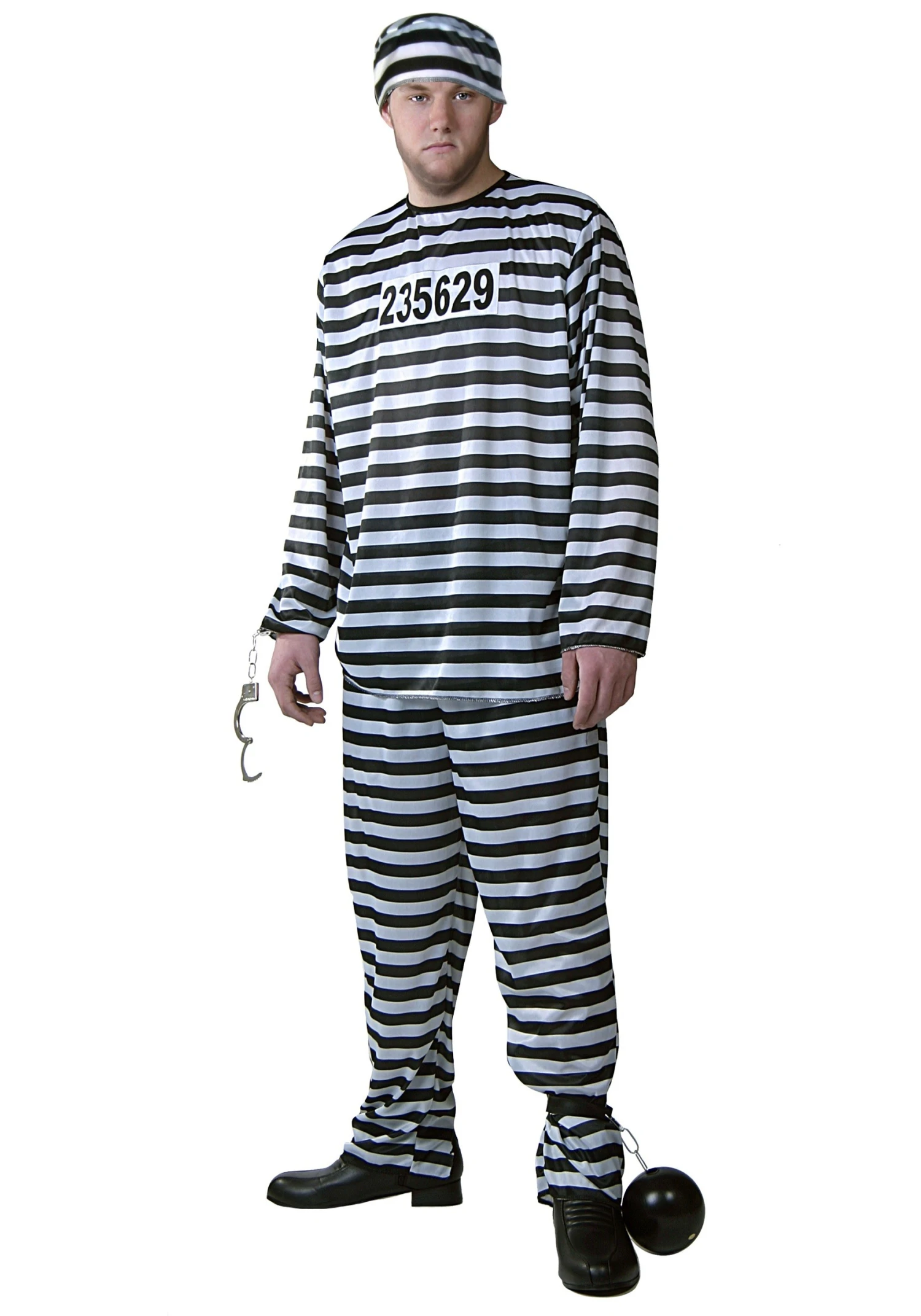 Plus Size Men's Prisoner Costume 4 Plus Size Men's Prisoner Costume - Image 4