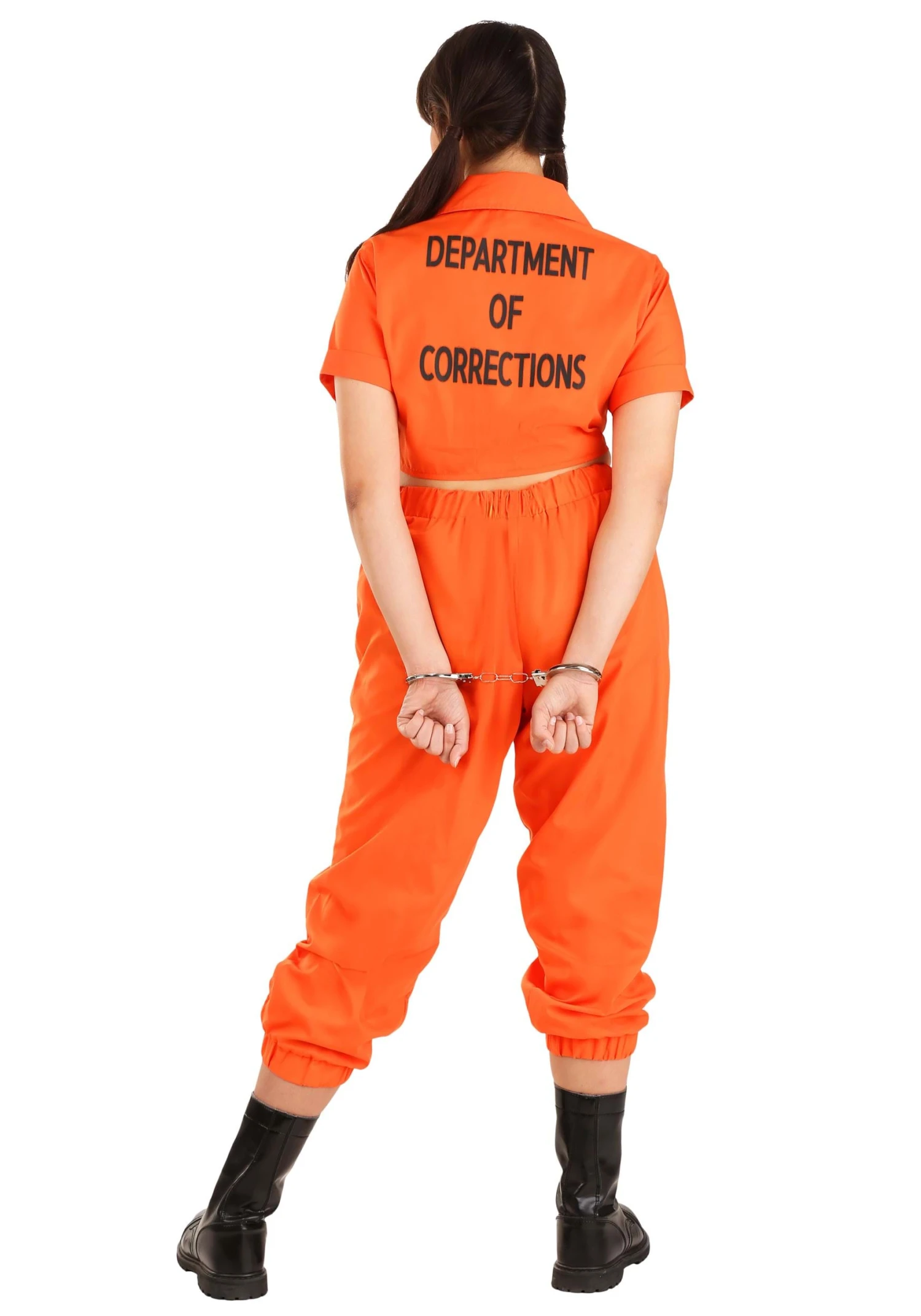 Women's Plus Size Orange Inmate Prisoner Costume 2 Women's Plus Size Orange Inmate Prisoner Costume - Image 2