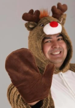Plus Size Plush Reindeer Costume For Adults -Halloween Costumes Shop plus size plush reindeer costume alt 2