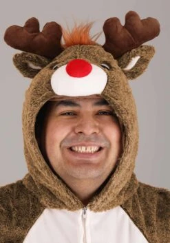 Plus Size Plush Reindeer Costume For Adults -Halloween Costumes Shop plus size plush reindeer costume alt 3