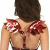 Women's Plus Size Red Metallic Devil Wings