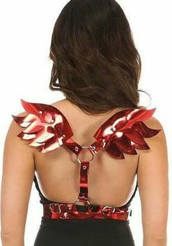 Women's Plus Size Red Metallic Devil Wings