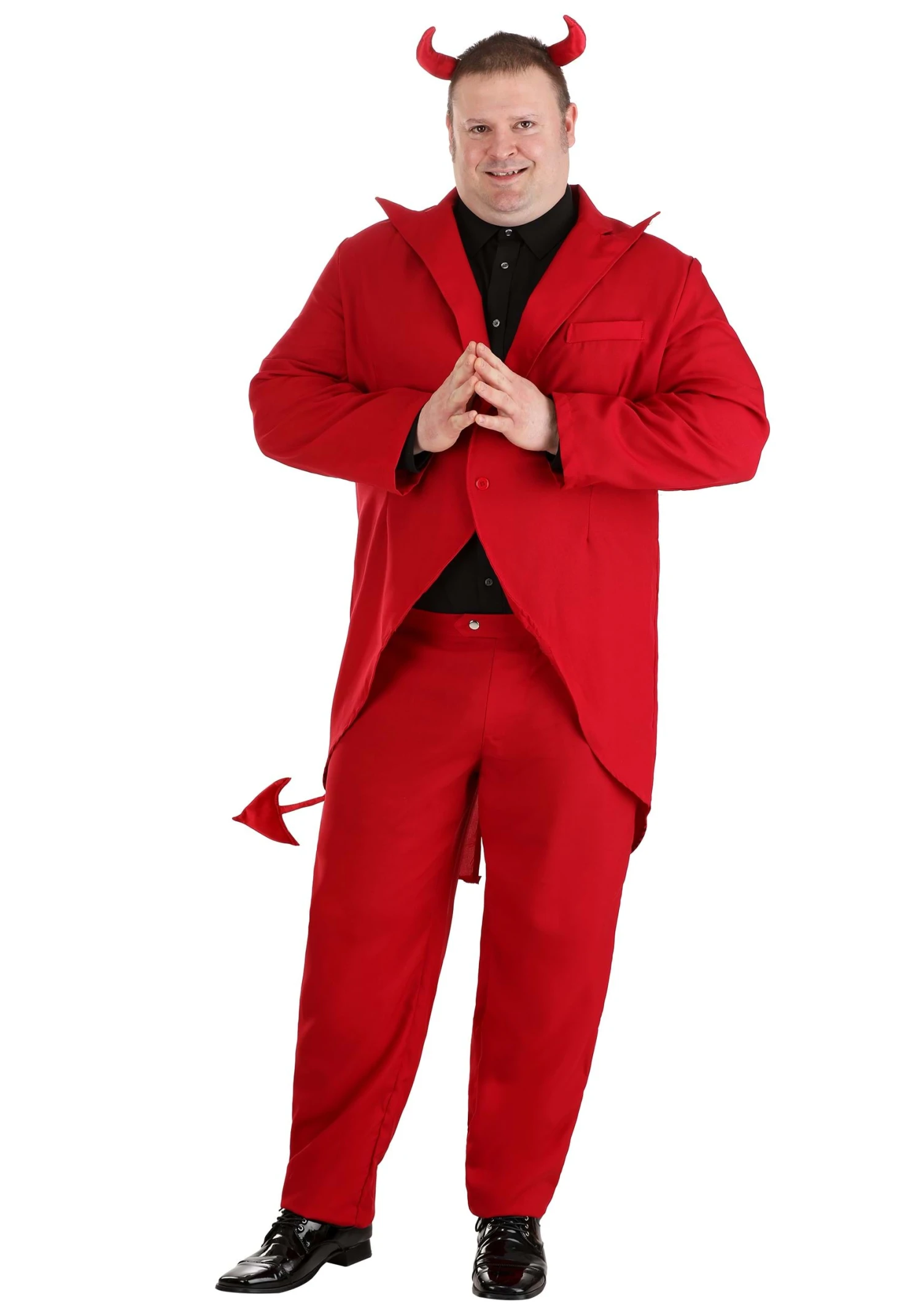 Men's Plus Size Red Suit Devil Costume 2 Men's Plus Size Red Suit Devil Costume - Image 2