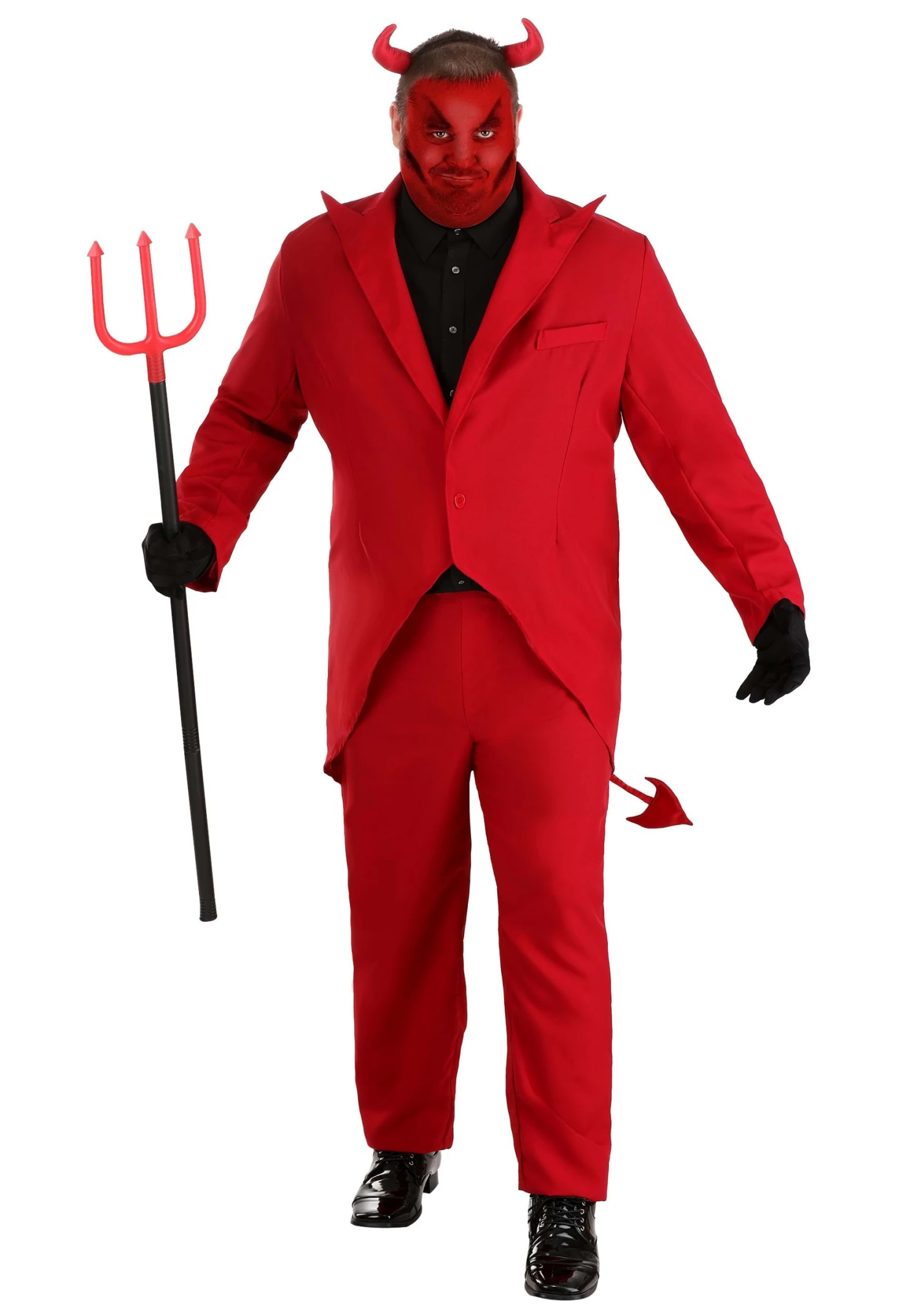 Men's Plus Size Red Suit Devil Costume 1 Men's Plus Size Red Suit Devil Costume