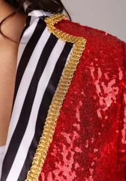Plus Size Sexy Sequin Ringmaster Costume For Women 10 Plus Size Sexy Sequin Ringmaster Costume For Women -Halloween Costumes Shop plus size sexy sequin ringmaster costume alt 3