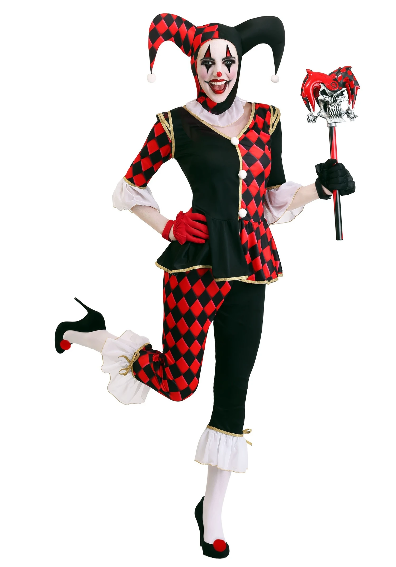 Plus Size Regal Harlequin Costume For Women 1 Plus Size Regal Harlequin Costume For Women