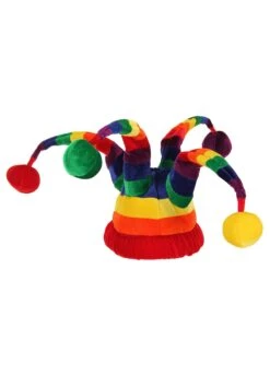 Plush Wacky Rainbow Jester Costume Hat 7 Plush Wacky Rainbow Jester Costume Hat -Halloween Costumes Shop rainbow wacky jester plush hat alt 3