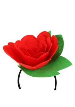 Red Rose Costume Headband Accessory 7 Red Rose Costume Headband Accessory -Halloween Costumes Shop red rose headdress alt 3