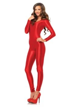 LEG AVENUE Red Spandex Catsuit Costume