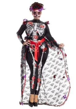 Plus Size Women's Rosas Day Of The Dead Costume