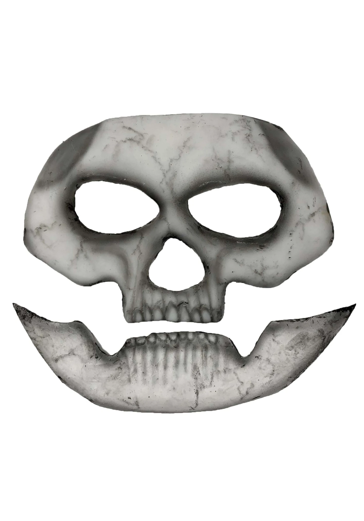 Self-Adhering Skeleton Costume Mask With Separate Jaw Piece 2 Self-Adhering Skeleton Costume Mask With Separate Jaw Piece - Image 2