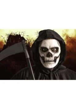 Self-Adhering Skeleton Costume Mask With Separate Jaw Piece 8 Self-Adhering Skeleton Costume Mask With Separate Jaw Piece -Halloween Costumes Shop self adhering skeleton mask with separate jaw pc alt 2