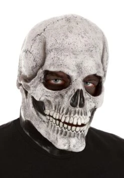 White Full Face Skeleton Mask For Adults 8 White Full Face Skeleton Mask For Adults -Halloween Costumes Shop skeleton full face mask white alt 3