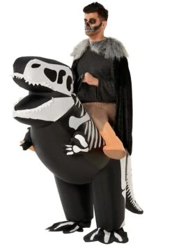 Skeleton T-Rex Ride On Inflatable Costume For Adults -Halloween Costumes Shop skeleton t rex ride on inflatable adult costume alt 2
