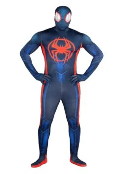 JAZWARES Spider-Verse 2 Miles Morales Costume For Men -Halloween Costumes Shop spiderverse 2 adult miles morales zentai suit alt 2