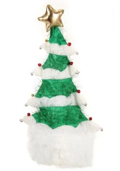 Springy White Christmas Tree Plush Costume Hat -Halloween Costumes Shop springy white christmas tree plush hat alt 2