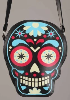 Sugar Skull Print Purse 8 Sugar Skull Print Purse -Halloween Costumes Shop sugar skull purse alt 3