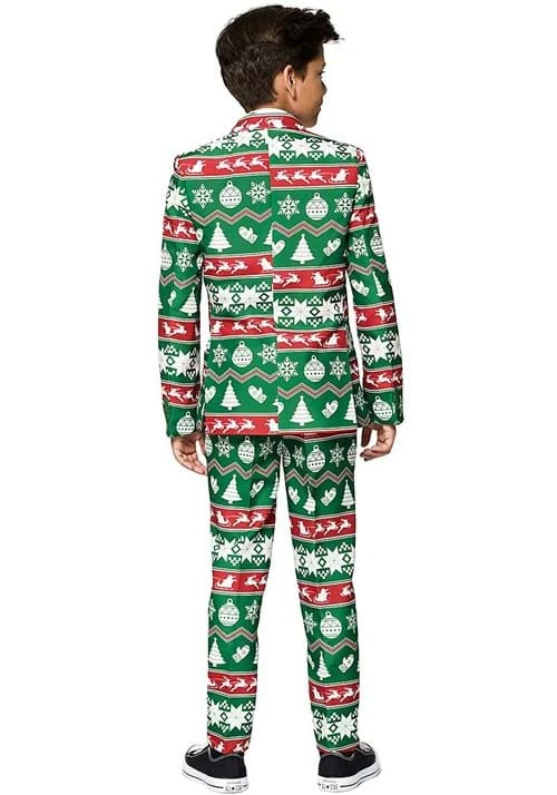 Suitmeister Christmas Green Nordic Suit For Boys 2 Suitmeister Christmas Green Nordic Suit For Boys - Image 2