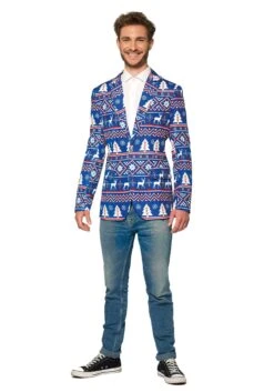 Suitmeister Nordic Christmas Blue Blazer
