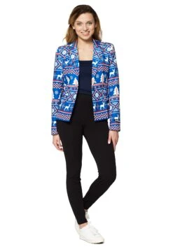 Suitmeister Christmas Nordic Blue Women's Blazer