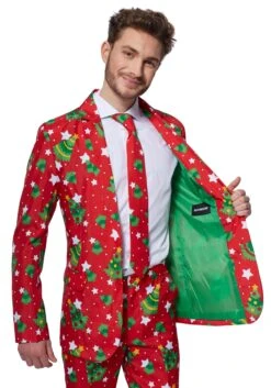 Suitmeister Red Christmas Tree & Stars Suit -Halloween Costumes Shop suitmeister christmas tree stars red suit alt 2