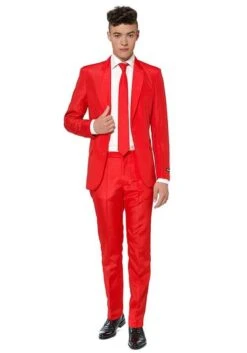 Men's Suitmeister Solid Red Suit -Halloween Costumes Shop suitmeister solid red alt 3
