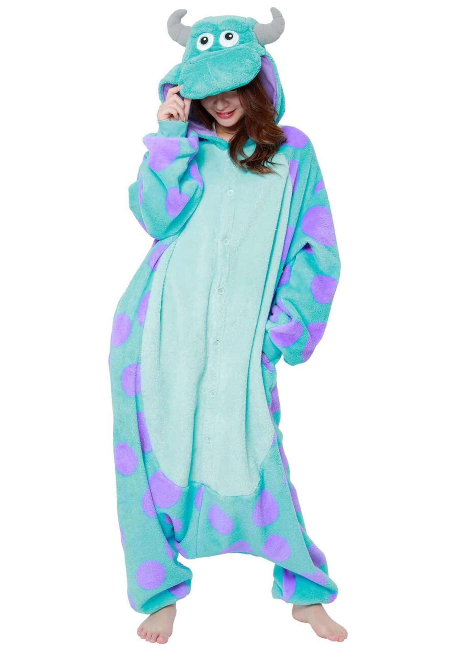 Sulley Adult Pajama Costume 3 Sulley Adult Pajama Costume - Image 3