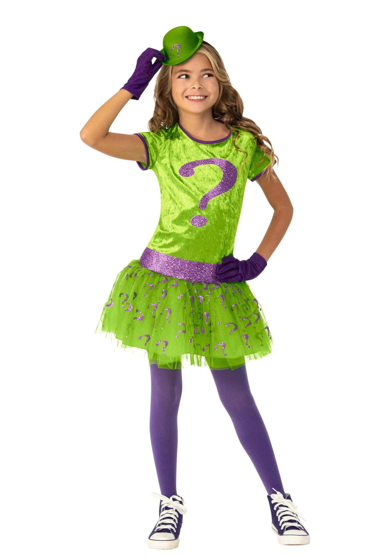 Girls' Super Villains Riddler Costume 1 Girls' Super Villains Riddler Costume