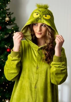 The Grinch Adult Onesie Costume -Halloween Costumes Shop the grinch adult onesie alt 2