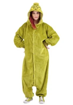The Grinch Adult Onesie Costume -Halloween Costumes Shop the grinch adult onesie alt 3