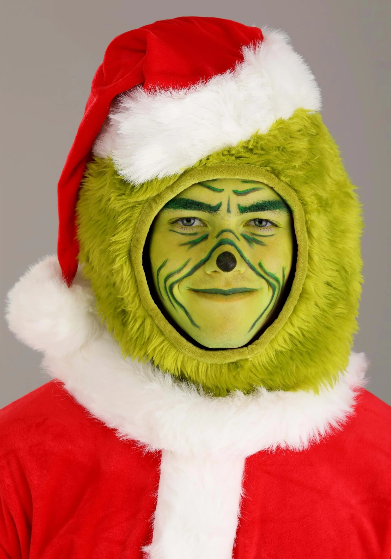 Adult The Grinch Santa Open Face Costume 3 Adult The Grinch Santa Open Face Costume - Image 3